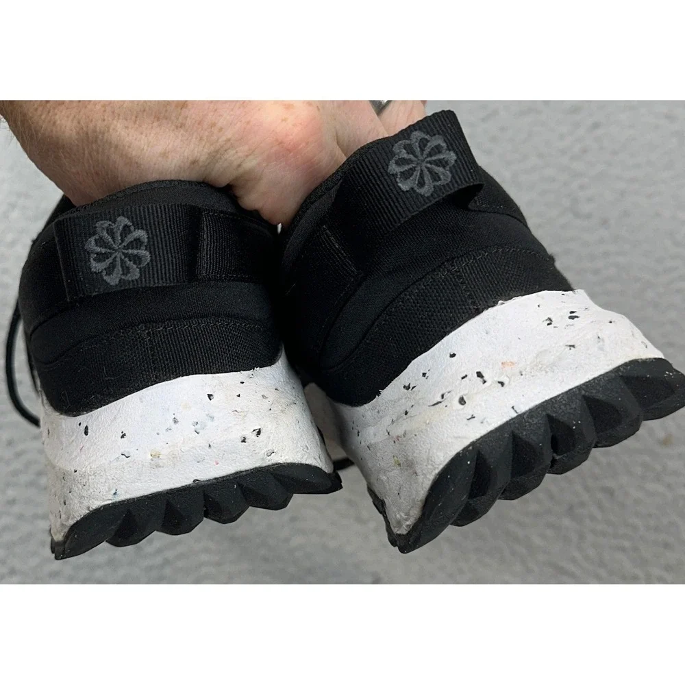Nike Waffle Racer Crater Shoes Mens 9 Black White Athletic Sneakers DA1468-003